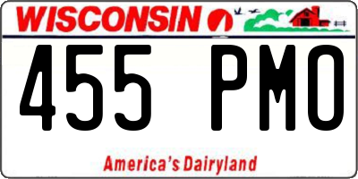 WI license plate 455PMO