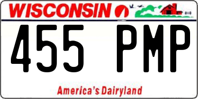WI license plate 455PMP
