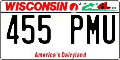 WI license plate 455PMU