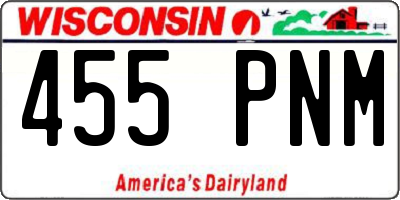 WI license plate 455PNM
