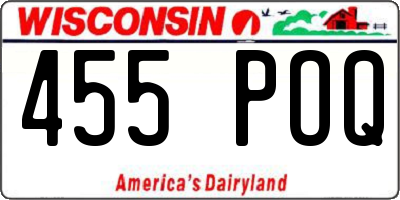 WI license plate 455POQ