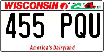 WI license plate 455PQU