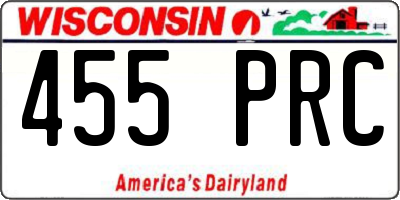 WI license plate 455PRC
