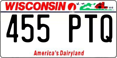 WI license plate 455PTQ