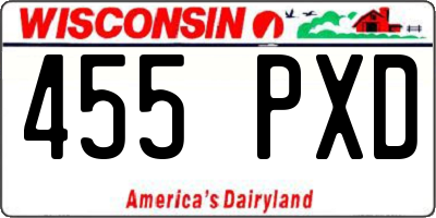 WI license plate 455PXD