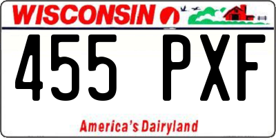 WI license plate 455PXF