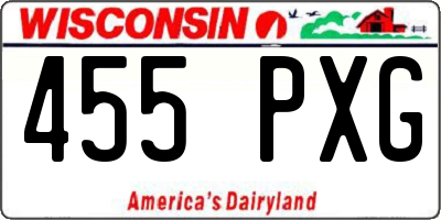 WI license plate 455PXG
