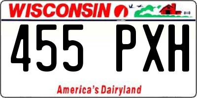 WI license plate 455PXH