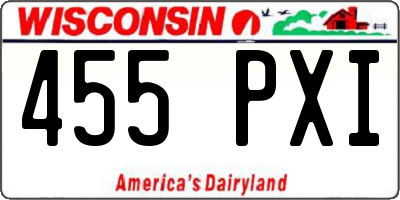 WI license plate 455PXI