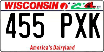 WI license plate 455PXK
