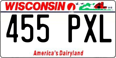 WI license plate 455PXL