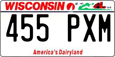 WI license plate 455PXM