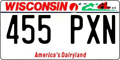 WI license plate 455PXN