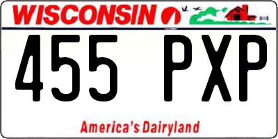 WI license plate 455PXP