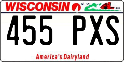 WI license plate 455PXS