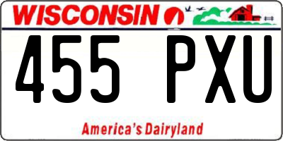 WI license plate 455PXU