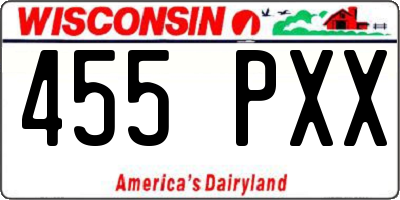 WI license plate 455PXX