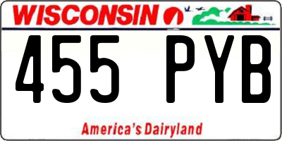 WI license plate 455PYB