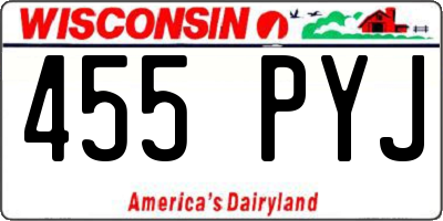 WI license plate 455PYJ