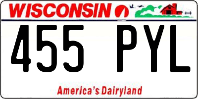 WI license plate 455PYL