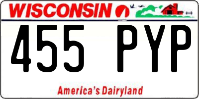 WI license plate 455PYP