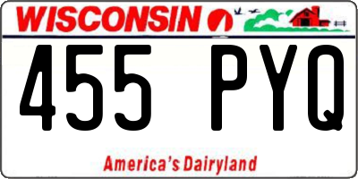 WI license plate 455PYQ