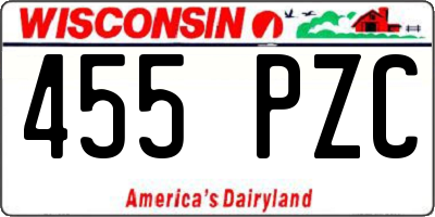 WI license plate 455PZC