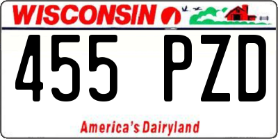 WI license plate 455PZD