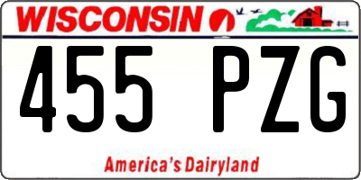 WI license plate 455PZG