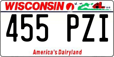 WI license plate 455PZI