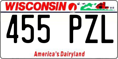 WI license plate 455PZL
