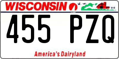 WI license plate 455PZQ