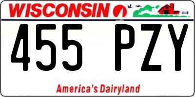 WI license plate 455PZY