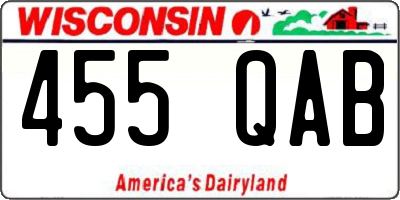 WI license plate 455QAB