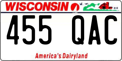 WI license plate 455QAC
