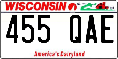 WI license plate 455QAE