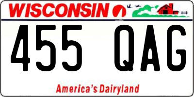 WI license plate 455QAG