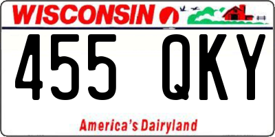 WI license plate 455QKY