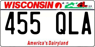 WI license plate 455QLA