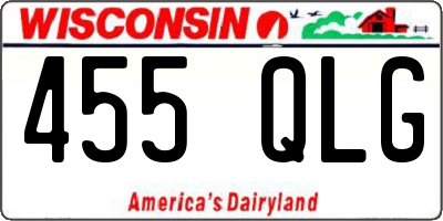 WI license plate 455QLG