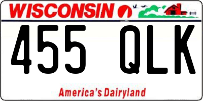WI license plate 455QLK