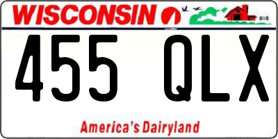 WI license plate 455QLX