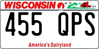 WI license plate 455QPS