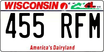 WI license plate 455RFM