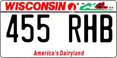 WI license plate 455RHB
