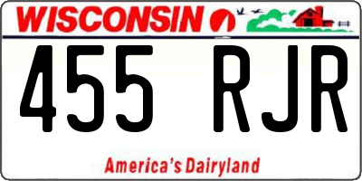 WI license plate 455RJR