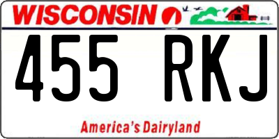 WI license plate 455RKJ