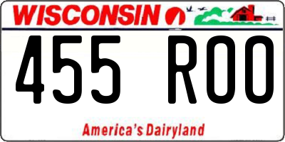 WI license plate 455ROO