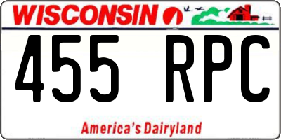 WI license plate 455RPC