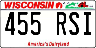 WI license plate 455RSI